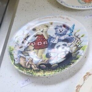 CIB Limited Edition 100th Anniversary 3 Teddy Bear Tea Party Plate. NIB Excellen